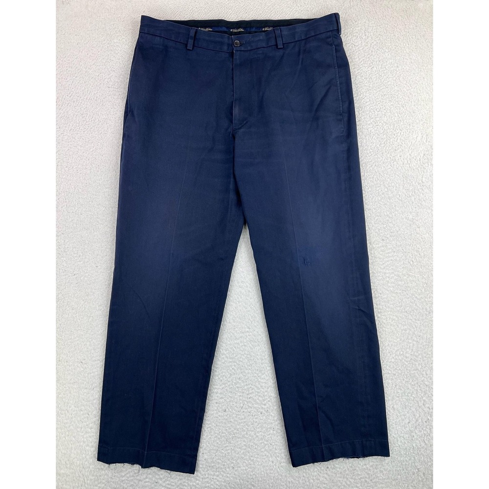 Brooks Brothers Advantage Chino Hudson Pants Mens 38x30 Blue Relaxed Fit Casual